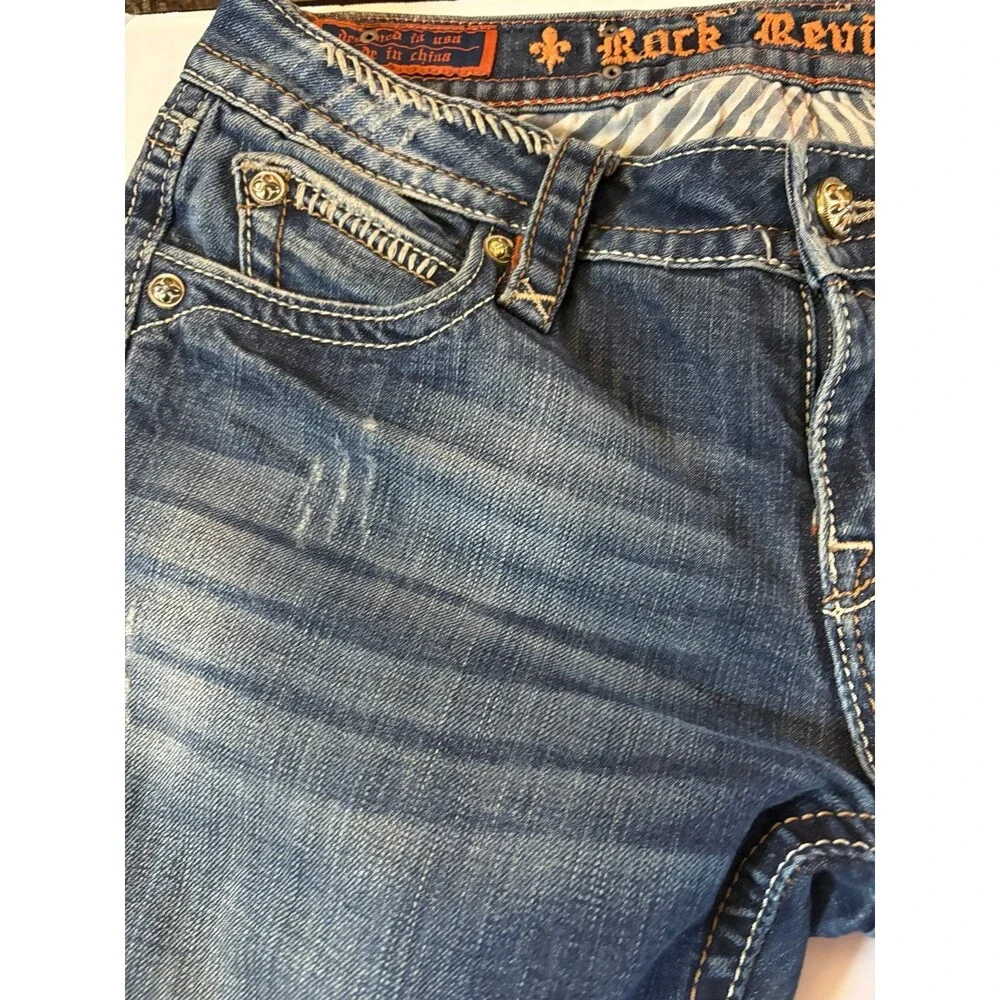 Rock Revival Women's Blue Jeans, Size 29, Lightly Distressed, Bootcut (D) - Picture 3 of 4